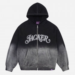 JACKER, Curve logo gradient washed, Black