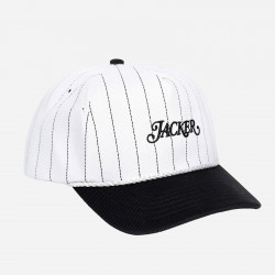 JACKER, Classic stripe snapback 5 panel, Black & white