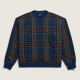 VANS, Printed plaid crewneck, Dress blues