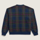 VANS, Printed plaid crewneck, Dress blues