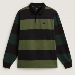 VANS, 2-tone stripe ward rugby ls, Black-green balsam