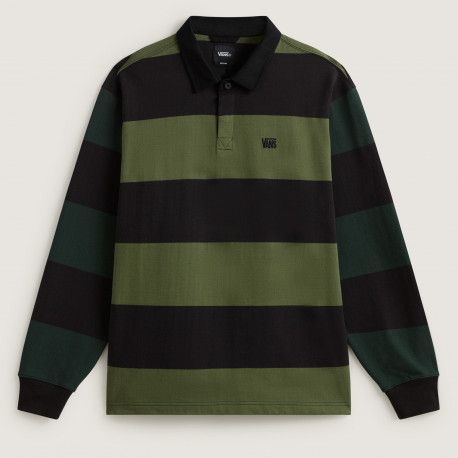 2-tone stripe ward rugby ls - Black-green balsam