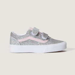 VANS, Old skool v, Glitter silver/pale petal