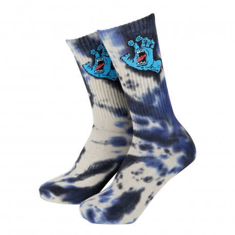 Screaming hand tie dye sock - Black