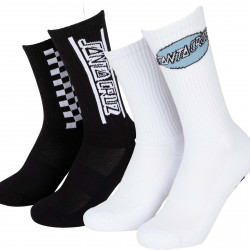 SANTA CRUZ, Finish line socks (2 pack), Black and white