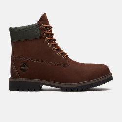 TIMBERLAND, Timberland heritage 6 inch lace up waterproof boot, Dk brown nubuck w gold