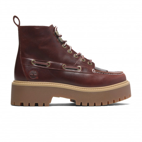 Stone street mid lace up boot - Burgundy full grain