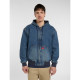 DICKIES, Hilham lined denim hooded bomber, Mid blue fade wash