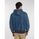 DICKIES, Hilham lined denim hooded bomber, Mid blue fade wash