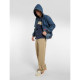 DICKIES, Hilham lined denim hooded bomber, Mid blue fade wash
