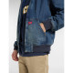 DICKIES, Hilham lined denim hooded bomber, Mid blue fade wash