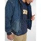 DICKIES, Hilham lined denim hooded bomber, Mid blue fade wash