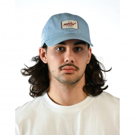 Casquette 6 panneaux label - Denim