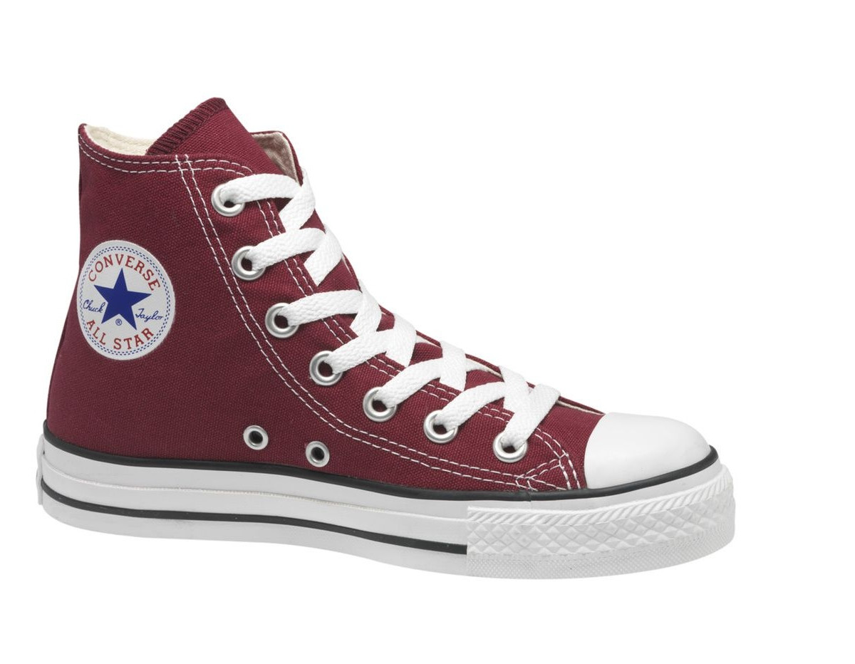 burgundy hi top converse