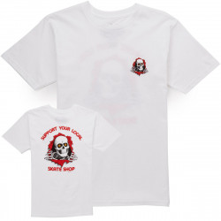 POWELL PERALTA, T-shirt support your local skate shop, White