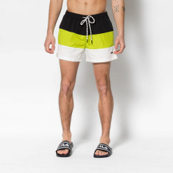 FILA, Men saloso swin shorts, Black-acid lime-bright white