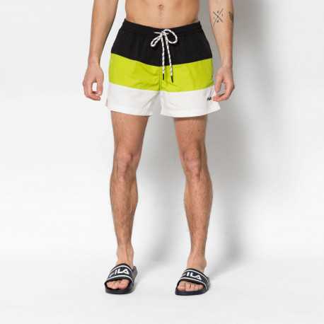 Men saloso swin shorts - Black-acid lime-bright white