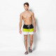 FILA, Men saloso swin shorts, Black-acid lime-bright white