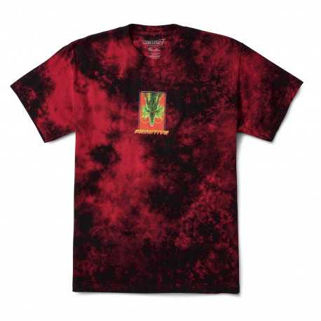 T-shirt shenron wish washed ss red - Red black wash