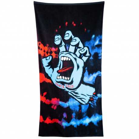 Screaming hand tie dye towel - Red/blue