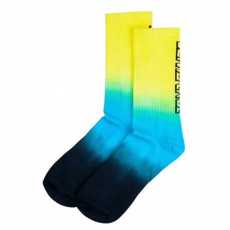 Strip fade crew sock - Yellow/cyan/black