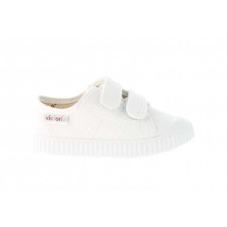Basket lona dos velcros - Blanco