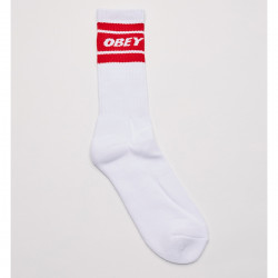 OBEY, Cooper ii socks, White / rio red