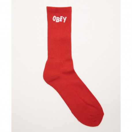 Obey jumbled socks - Hot red / white