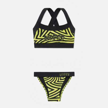 Vortex bikini set - Neon yellow/black