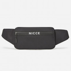 NICCE, Lazia flat bumbag with centralised zip logo, Black