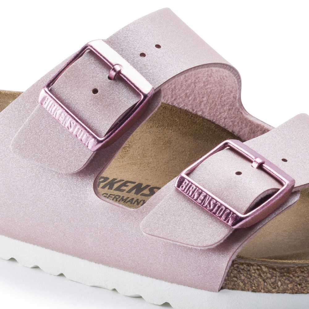 birkenstock arizona icy metallic rose