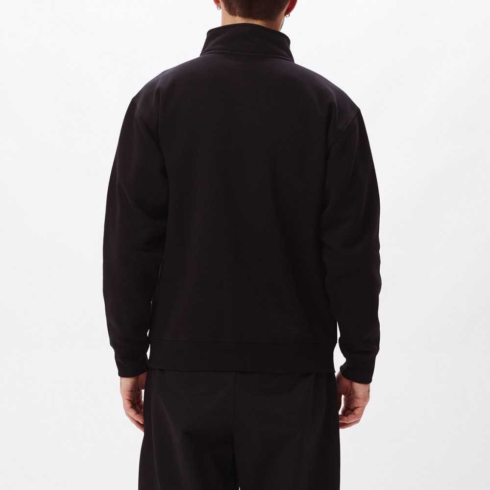 Download OBEY Ian Mock Neck Zip Black - Sweatshirts Homme - Suffern