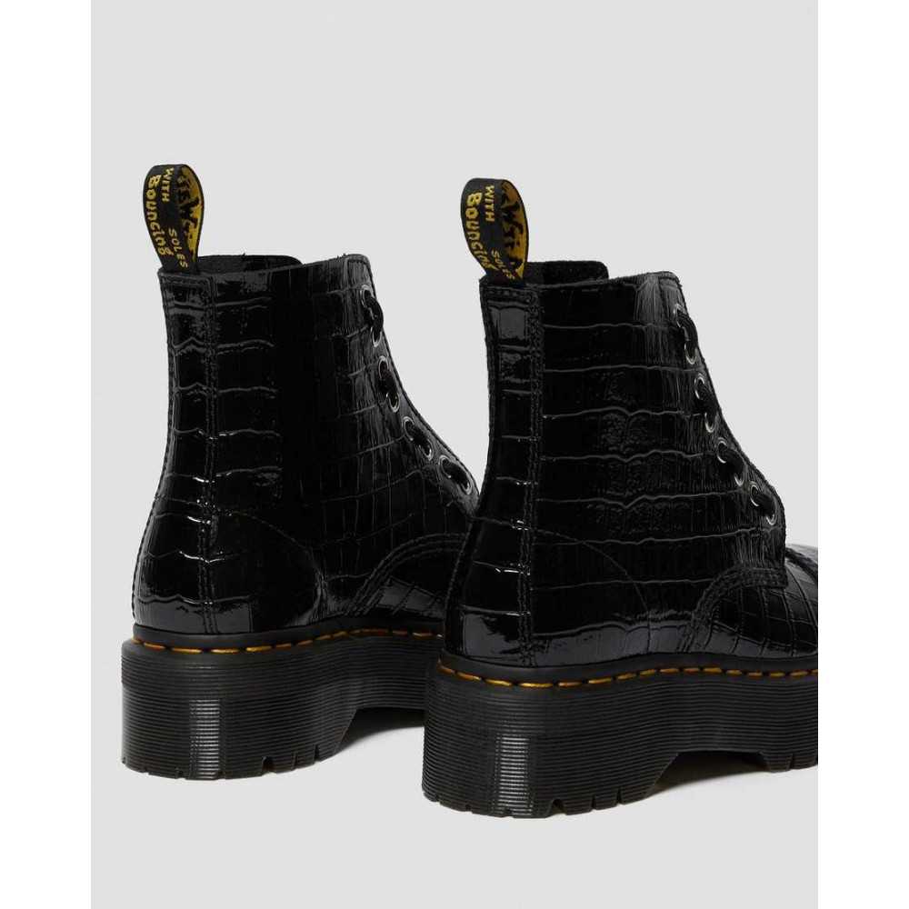 black patent lamper croc