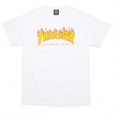 T-shirt flame logo - White