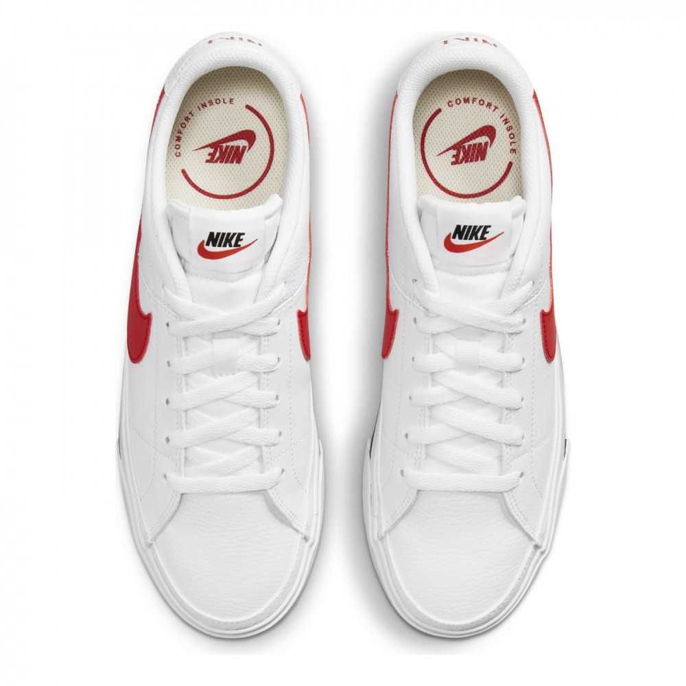 nike court legacy red and white