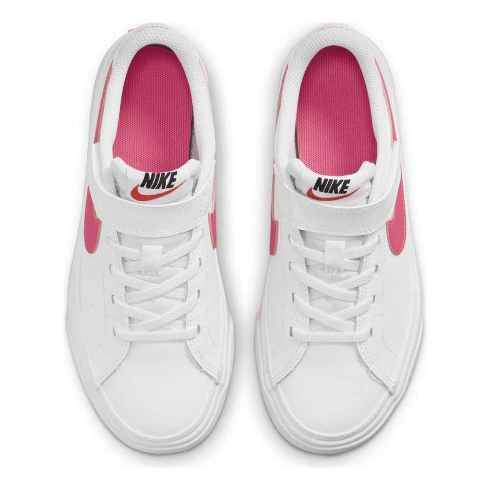 nike court legacy white and pink
