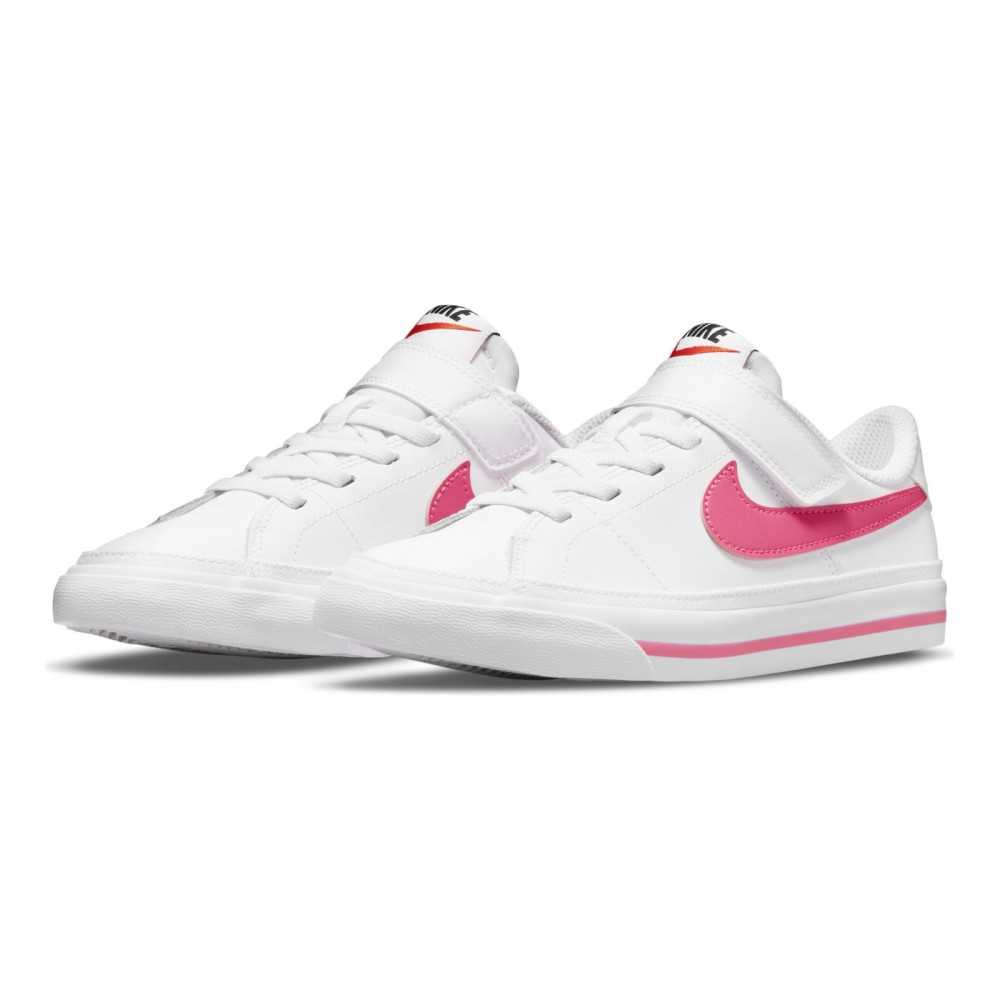 nike court legacy white and pink