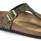 BIRKENSTOCK, Gizeh microfibre, Shiny python black / gold