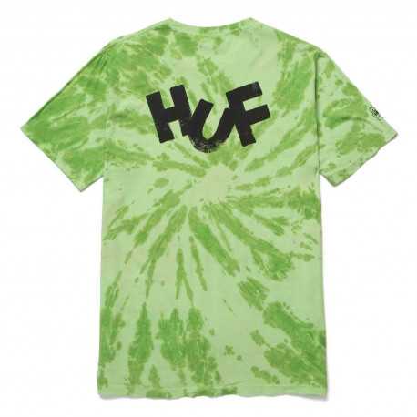 T-shirt haze brush tie dye ss - Lime