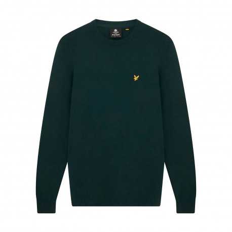 Crew neck lambswool blend jumper - Olive