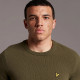 LYLE AND SCOTT, Crew neck lambswool blend jumper, Olive