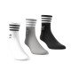 ADIDAS, Mid cut solid crew sock 3 pack, White/medium grey heather/black