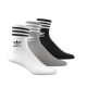 ADIDAS, Mid cut solid crew sock 3 pack, White/medium grey heather/black