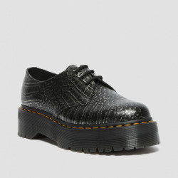 DR. MARTENS, 1461 quad, Croc gunmetal wild croc emboss