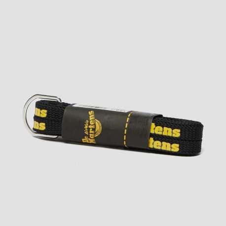 Black/yellow logo lace 140cm - Black+yellow polyester