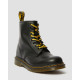 DR. MARTENS, Black/yellow logo lace 140cm, Black+yellow polyester