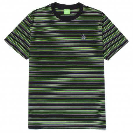 T-shirt crown stripe ss knit top - Black