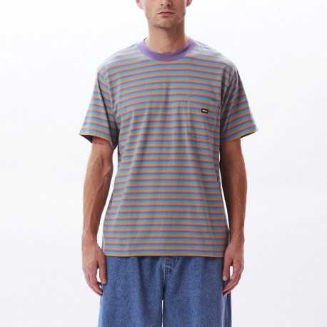 River stripe pocket tee - Lavender silk multi