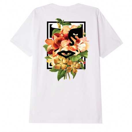 Obey floral icon face - White