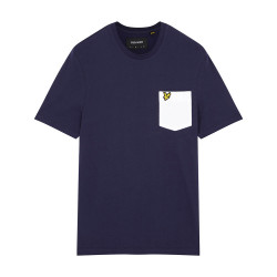 LYLE AND SCOTT, Contrast pocket t-shirt, Navy/white